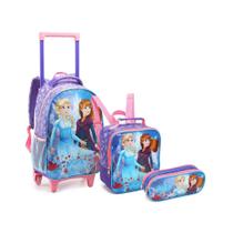 Mochila Escolar, Estojo e Lancheira Princess On Ice - Seanite