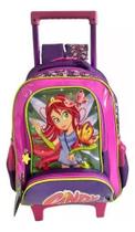 Mochila Escolar Fadinha Cindy Borboleta Rodinhas Grande