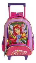 Mochila Escolar Fadinha Cindy Borboleta Rodinhas Grande