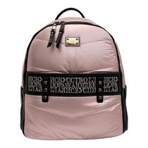Mochila Escolar Feminina Alça Reforçada Ajustavel Casual Super Macia Varios Bolsos Suporte Garrafa Golden Feni