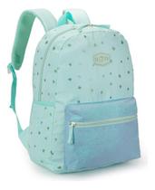 Mochila Escolar Feminina Corações Glitter C/ Chaveiro Pompom