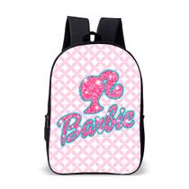 Mochila Escolar Feminina da Menina Barbie Mundo Rosa