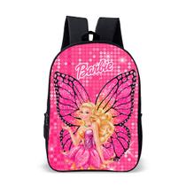 Mochila Escolar Feminina da Menina Barbie Mundo Rosa