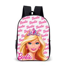 Mochila Escolar Feminina da Menina Barbie Mundo Rosa