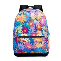 Mochila Escolar Feminina Floral Verde Claro