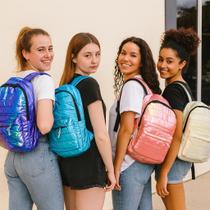 Mochila Escolar Feminina Glitter Brilho Viagem Bolsa Costas Notebook Caderno Maquiagem Perfume Mochila Escolar Feminina Glitter Brilho Viagem Bolsa Costas Notebook Caderno Maquiagem Perfume