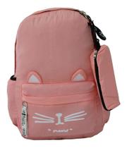 Mochila Escolar Feminina Infantil Juvenil Média Gatinha M831