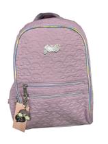 Mochila Escolar Feminina Just Lilás com Arco-Íris 46cm