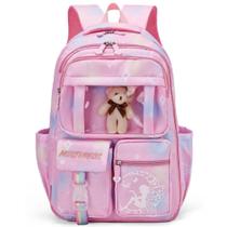 Mochila Escolar Feminina Seaflow Juvenil Reforçada De Costas Rosa