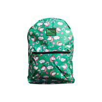 Mochila Escolar Feminina Unicornio Arco Íris Verde Clio