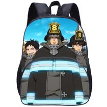 Mochila escolar Fire Force Anime Schoolbag para crianças