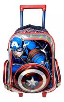 Mochila Escolar G de Rodinhas Herói Capitão América - Marvel