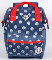 Mochila Escolar G Dermiwil Mickey com Alça Jeans Poa - 51931 Mochila Escolar G Dermiwil Mickey com Alça Jeans Poa - 51931