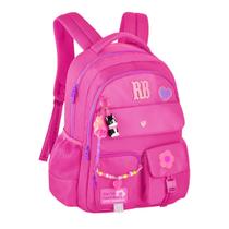 Mochila Escolar Grande 17,5" Com Alça Regulável Rebecca Bonbon 7 Bolsos Nylon Com Chaveiro