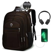 Mochila Escolar Grande Executiva Faculdade Reforçada Marrom