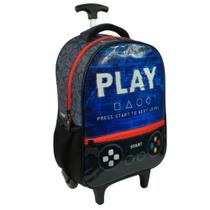 Mochila Escolar Grande Gamer De Rodinhas Menino Top