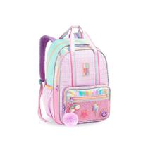 Mochila Escolar Grande Kawaii Fofinha Bolso Frontal Lateral R