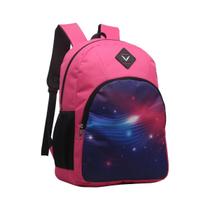 Mochila Escolar Grande Rosa Azul Bolso Frontal Lateral Colorida Fundamental Médio Faculdade Feminina Mochila Escolar Grande Rosa Azul Bolso Frontal Lateral Colorida Fundamental Médio Faculdade Feminina