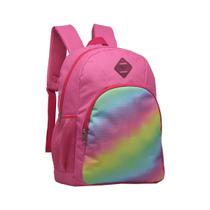Mochila Escolar Grande Rosa Bolso Frontal Lateral Colorida Fundamental Médio Faculdade Feminina Mochila Escolar Grande Rosa Bolso Frontal Lateral Colorida Fundamental Médio Faculdade Feminina