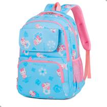 Mochila Escolar Hello Kitty Infantil Feminina Reforçada Resistente Bolsa com Zíper e Alças Acolchoadas