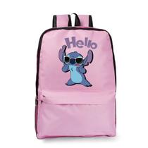 Mochila Escolar Hello Stitch Grande Meninas Infantil Alças Reforçadas Volta as Aulas Color's