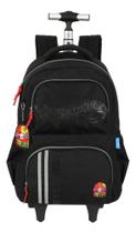 Mochila Escolar Hot Wheels 2 Em 1 Rodinhas E Costas - Preto - Hot Wheels SKU 43816