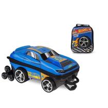 Mochila Escolar Hot Wheels D Muscle 3D com Rodinhas e Lancheira MaxToy