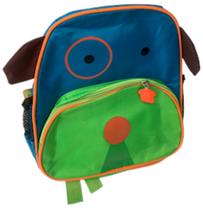 Mochila Escolar Infantil 3 A 6 Anos Bichinhos Em Formato De Cachorrinho Nas Cores Azul E Verde