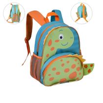 Mochila Escolar Infantil Alças Ajustaveis Macias Dinossauro Leve Resistente Espaçosa Bolsos Laterais