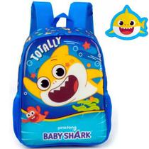 Mochila Escolar Infantil Baby Shark Pinkfong Nickelodeon Azul Luxcel
