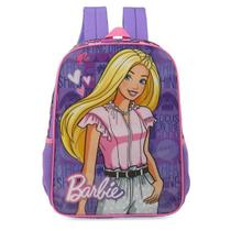 Mochila Escolar Infantil - Barbie - Roxa - 40 cm - Luxcel