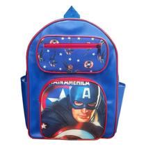 Mochila Escolar Infantil Capitão América Azul - Edu Bolsas