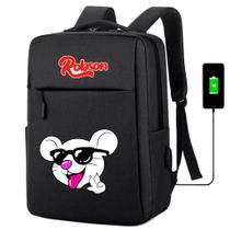 Mochila Escolar Infantil Com Estampa Ratinho Robson Do Rosas Com Entrada USB