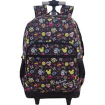 MOCHILA ESCOLAR INFANTIL COM RODAS 16 MINNIE Preta
