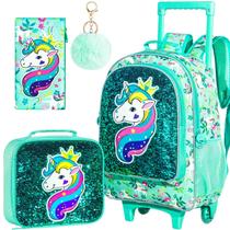 Mochila Escolar Infantil com Rodinhas Gxtvo - Unicórnio