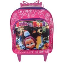 Mochila Escolar Infantil Com Rodinhas Pré e Maternal Pequena de Personagens