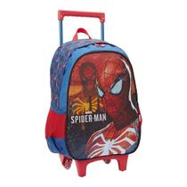 Mochila Escolar Infantil Com Rodinhas Spider Man 13350 Azul - Xeryus Mochila Escolar Infantil Com Rodinhas Spider Man 13350 Azul - Xeryus