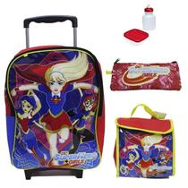 Mochila Escolar Infantil com Rodinhas Super Hero Girls Tam G