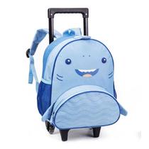 Mochila Escolar Infantil com Rodinhas Tubarão IN2587KR Azul - Tututti