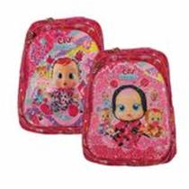 Mochila Escolar Infantil Costa Lantejoula e Led Cry Babies Rosa - Sunoro