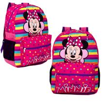 Mochila Escolar Infantil Costas Minnie Rosa Meninas Aulas