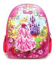 Mochila Escolar Infantil Costas Princesa Meg Rosa 3d Maxtoy