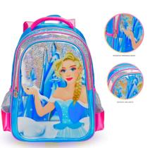 Mochila Escolar Infantil Costas Resistente Personagem Frozen