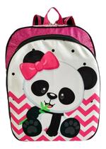 Mochila Escolar Infantil Costas Urso Panda Glitter Rosa M F5