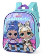 Mochila Escolar Infantil Creche LOL Surprise Karaokê Azul Luxcel