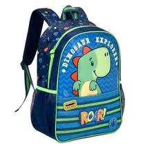 Mochila Escolar Infantil Creche Passeio Dinossauro Fofo Roar Menino 0 a 4 Anos Azul Mochila Escolar Infantil Creche Passeio Dinossauro Fofo Roar Menino 0 a 4 Anos Azul