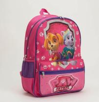 Mochila escolar infantil da patrulha canina skye com alça reforçada rosa