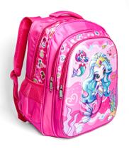 Mochila Escolar Infantil De Costa 3D Alto Relevo SereiaVi Mochila Escolar Infantil De Costa 3D Alto Relevo SereiaVi