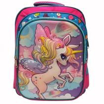 Mochila Escolar Infantil De Costa 3D Alto Relevo Unicornio Mochila Escolar Infantil De Costa 3D Alto Relevo Unicornio