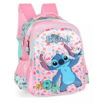 Mochila Escolar Infantil De Costas Stitch Com Chaveiro Xepa